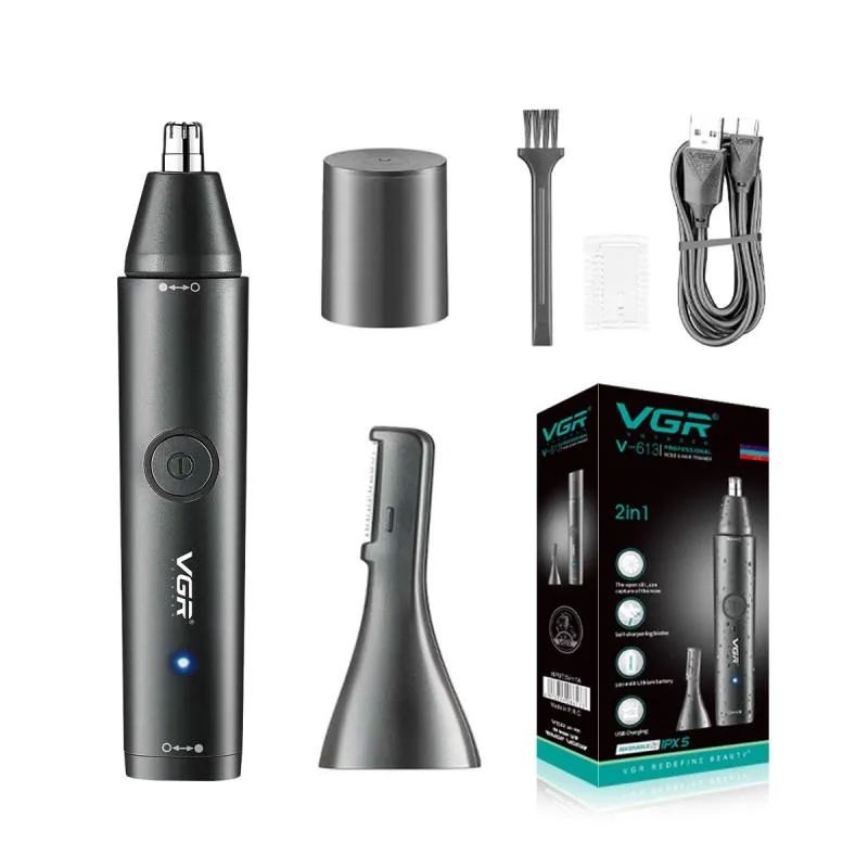 Тример VGR V-613 2 в 1, для носа, вух та окантовки, USB Type-C