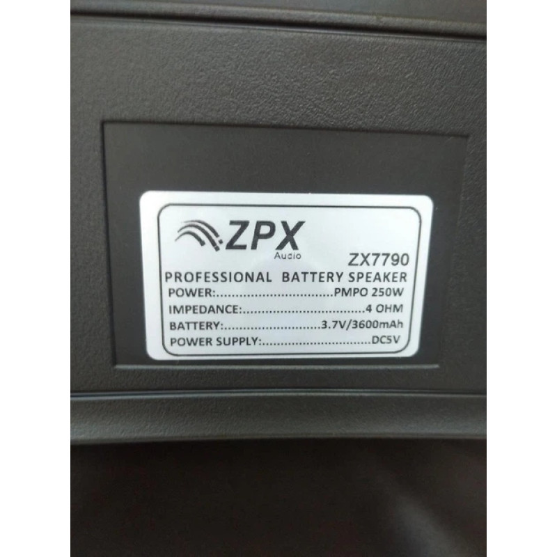 Портативна акустична система ZPX-7790, TWS, 8", 250 Вт