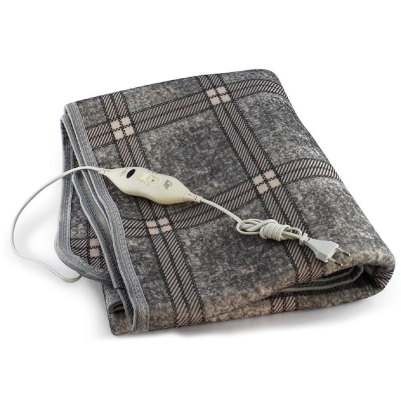 Електропростирадло Electric Blanket, 150 × 180 см, сіра клітина- Замовити за ціною 891 грн.
