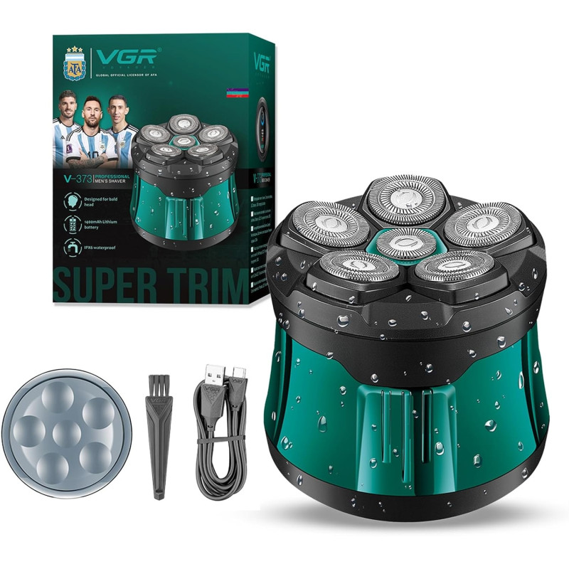 Електробритва VGR V-373 6D для гоління голови, 6 роторних головок, IPX6, LED-дисплей- Замовити за ціною 911 грн.