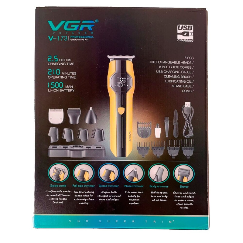 Машинка для стрижки волосся VGR V-173 13 в 1, LED-дисплей- Замовити за ціною 1089 грн.