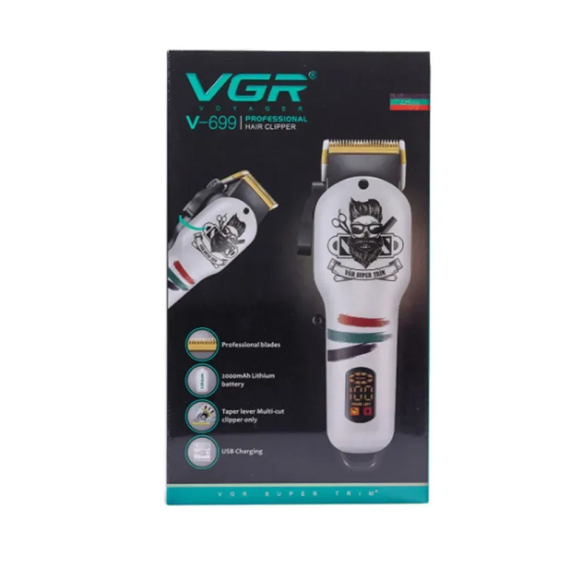 Машинка для стрижки волосся VGR V-699, 4 насадки, LED-дисплей.- Замовити за ціною 1308 грн.