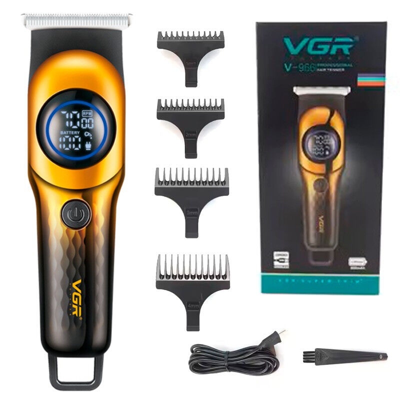 Тример для стрижки волосся VGR V-966 Professional, 7000 об/хв, 4 насадки, LED-дисплей- Замовити за ціною 542 грн.