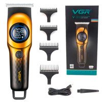 Тример для стрижки волосся VGR V-966 Professional, 7000 об/хв, 4 насадки, LED-дисплей
