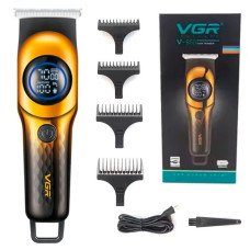 Тример для стрижки волосся VGR V-966 Professional, 7000 об/хв, 4 насадки, LED-дисплей