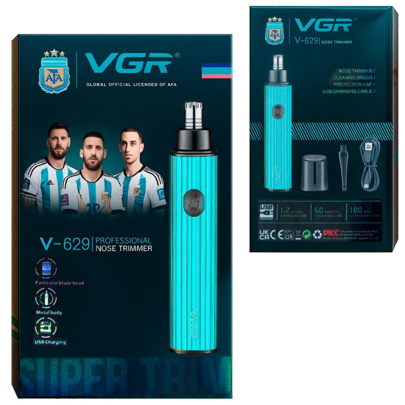 Тример для носа та вух VGR V-629, 8500 об/хв, USB Type-C, металевий корпус- Замовити за ціною 346 грн.