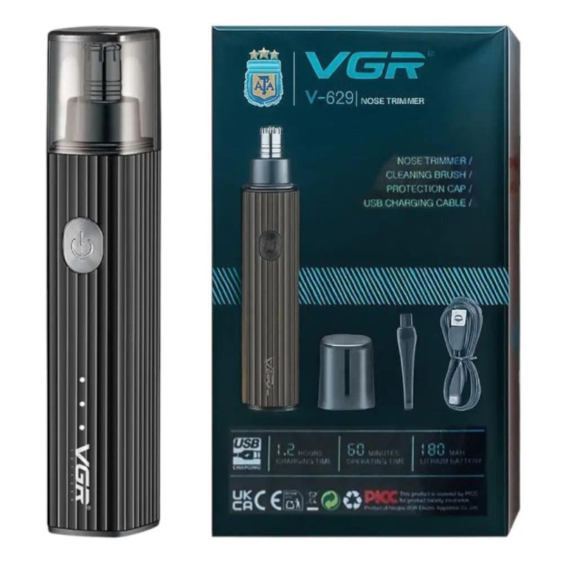 Тример для носа та вух VGR V-629, 8500 об/хв, USB Type-C, металевий корпус- Замовити за ціною 346 грн.