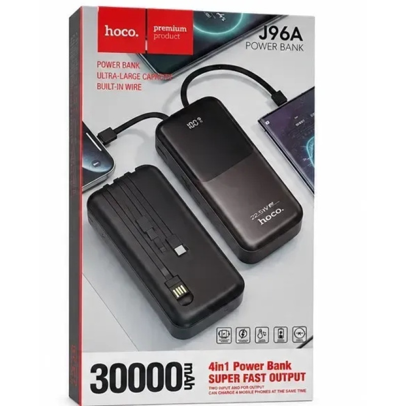Внешний аккумулятор J96A, 30000 мАч