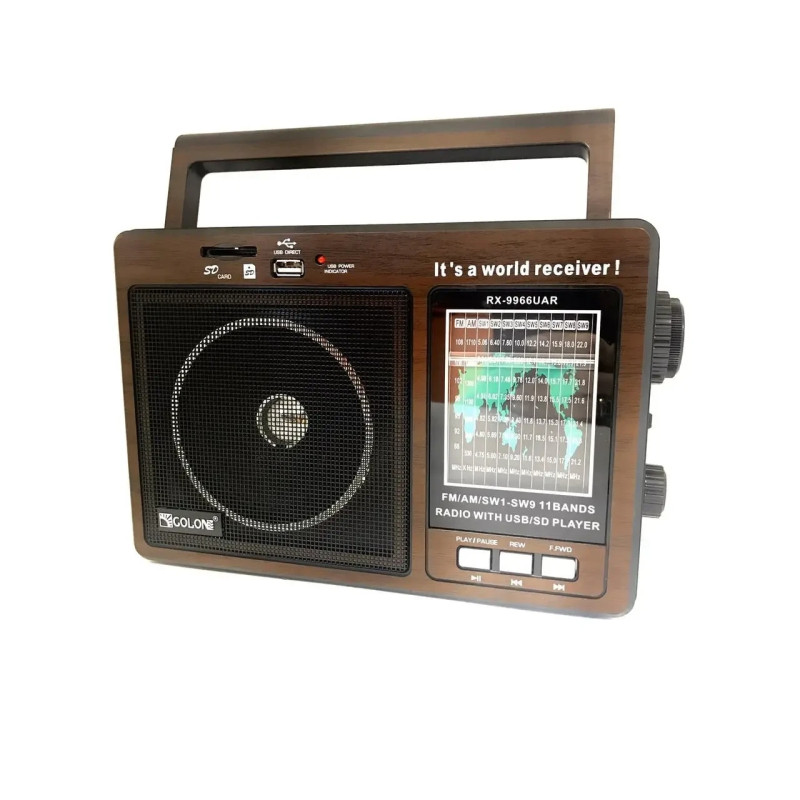 Радіоприймач GOLON RX-9966UAR, FM/AM/SW1-SW9, USB/SD, MP3- Замовити за ціною 924 грн.