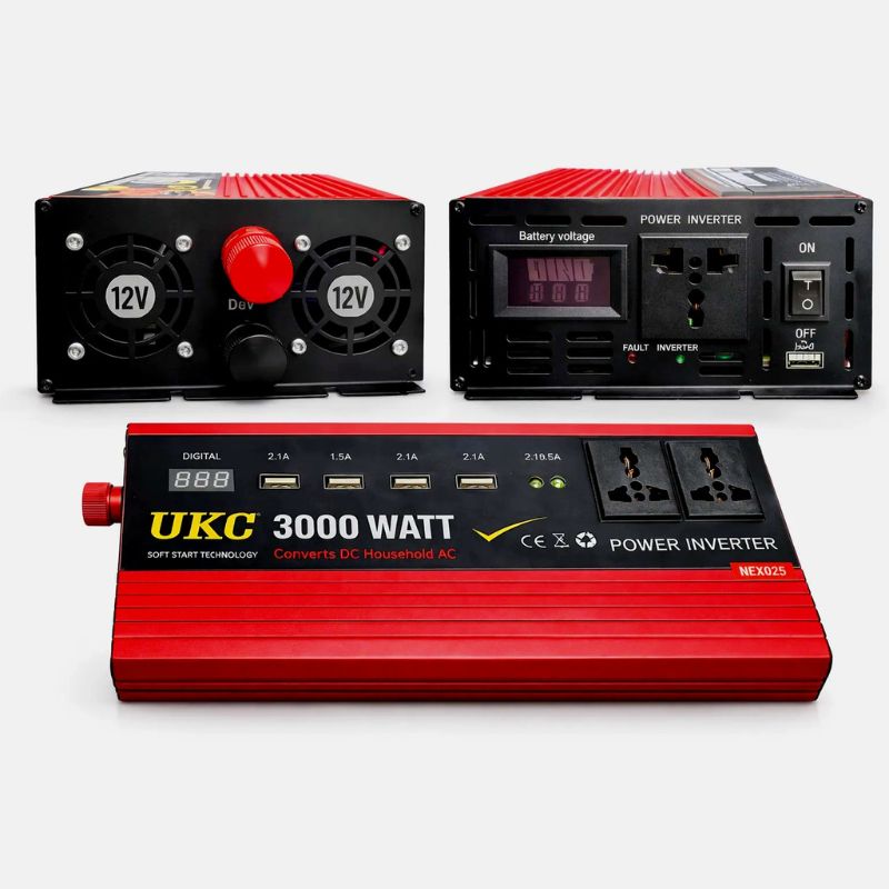 Перетворювач напруги UKC 3000W 12V → 220V, автомобільний інвертор- Замовити за ціною 4576 грн.