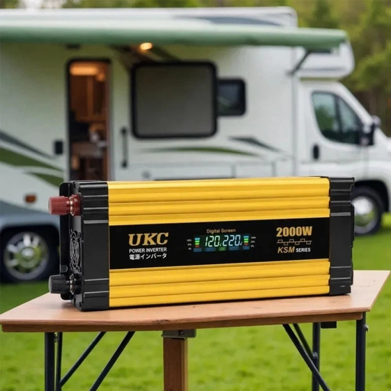 Перетворювач AC/DC KSM 2000W 12V з LCD-дисплеєм та 2 USB- Замовити за ціною 2402 грн.