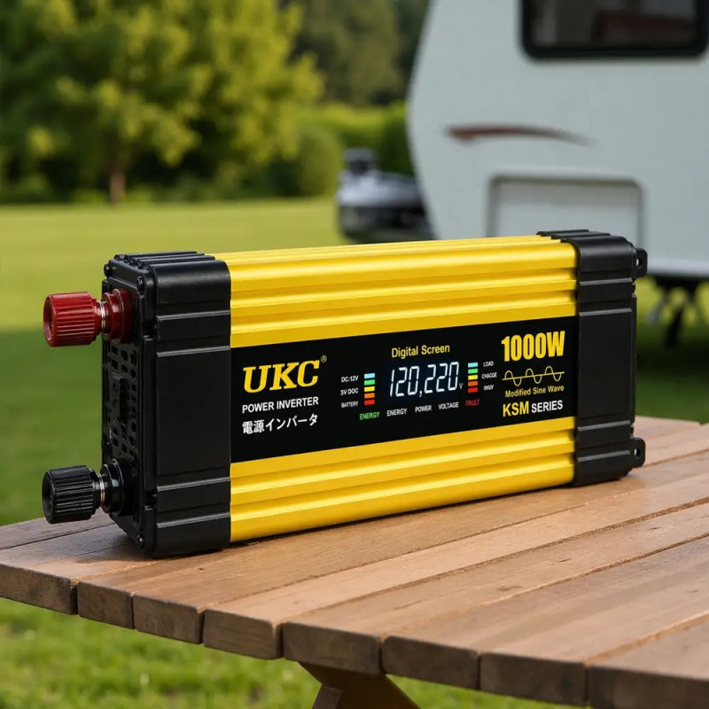 Перетворювач напруги UKC KSM-1000W 12V → 220V, LCD, 2 USB- Замовити за ціною 1971 грн.