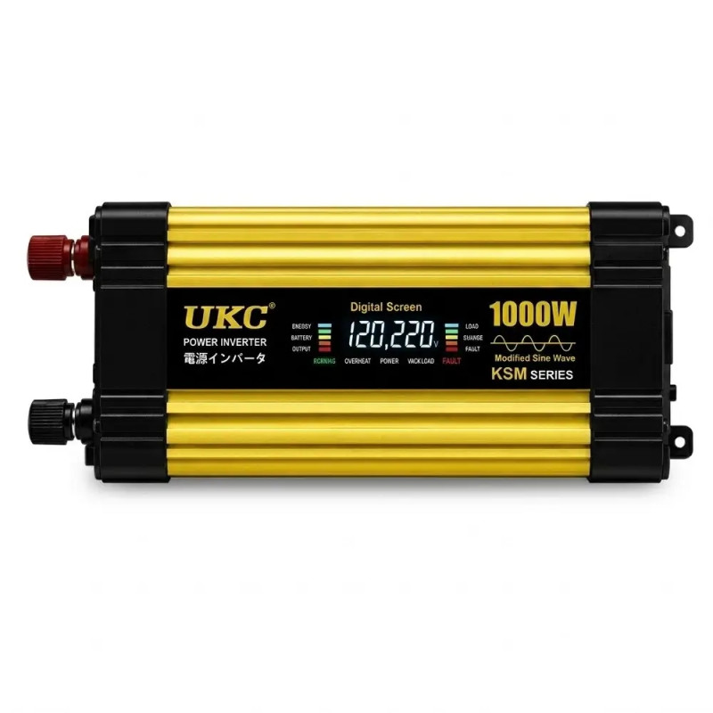 Преобразователь напряжения UKC KSM-1000W 12V → 220V, LCD, 2 USB- Замовити за ціною 1971 грн.