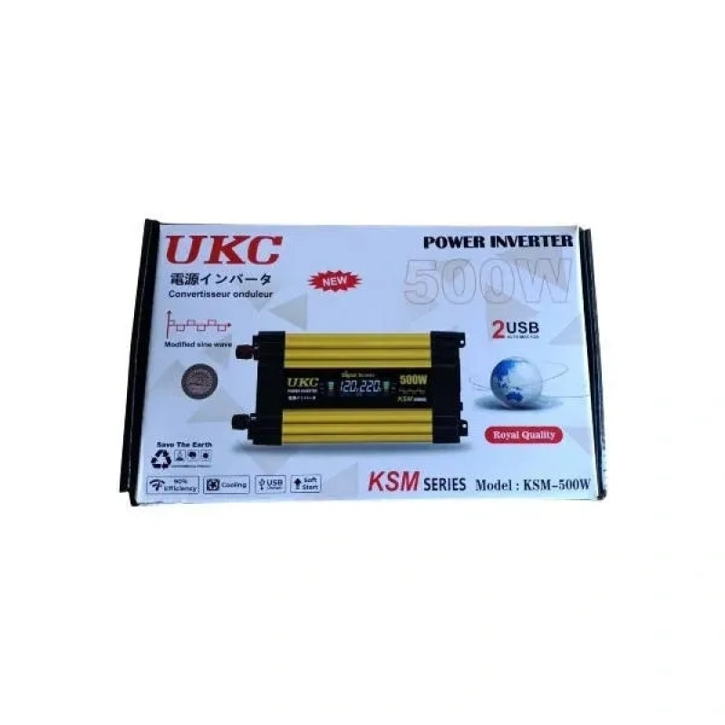 Перетворювач напруги UKC KSM-500W 12V → 220V, LCD, 2 USB- Замовити за ціною 1659 грн.