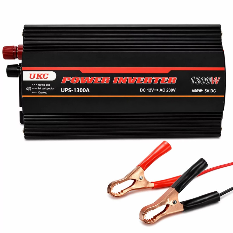 Перетворювач напруги UKC UPS-1300A 12V → 230V, 1300W, зарядка АКБ, USB- Замовити за ціною 2495 грн.