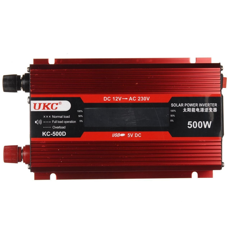 Перетворювач напруги UKC KC-500D 12V → 230V, 500W, LCD, USB- Замовити за ціною 1276 грн.