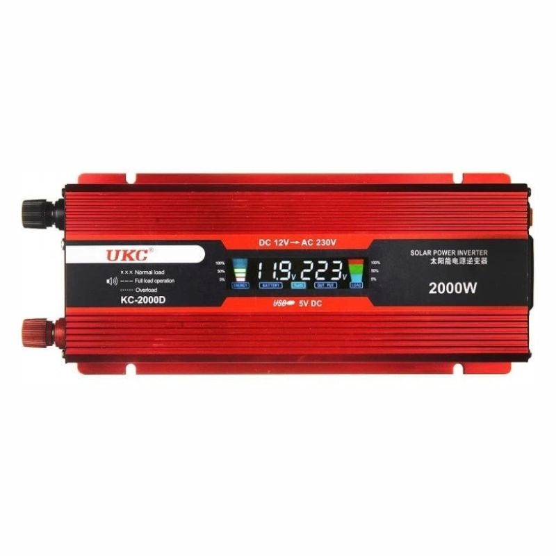 Перетворювач напруги UKC KC-2000D 12V → 220–230V, 2000W, LCD, USB- Замовити за ціною 2402 грн.