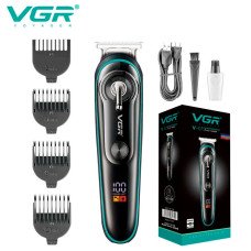 Тример VGR V-075 для волосся та бороди, 4 насадки, LED-дисплей