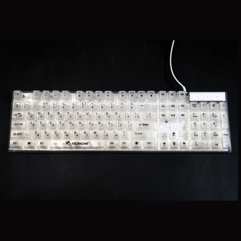 Прозора RGB ігрова клавіатура K101, 104 клавіші, USB, YELANDAR AN-T20- Замовити за ціною 914 грн.