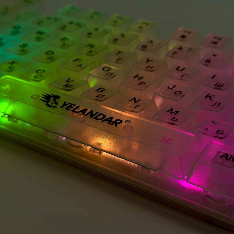 Прозора RGB ігрова клавіатура K101, 104 клавіші, USB, YELANDAR AN-T20- Замовити за ціною 914 грн.