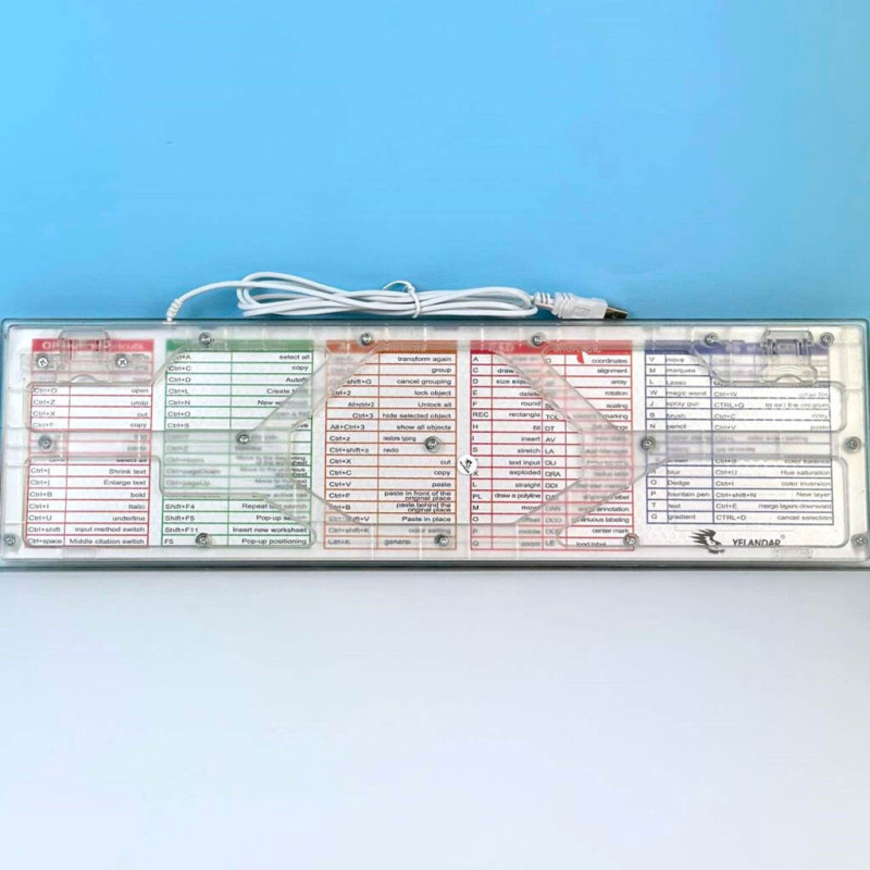 Прозора RGB ігрова клавіатура K101, 104 клавіші, USB, YELANDAR AN-T20- Замовити за ціною 914 грн.