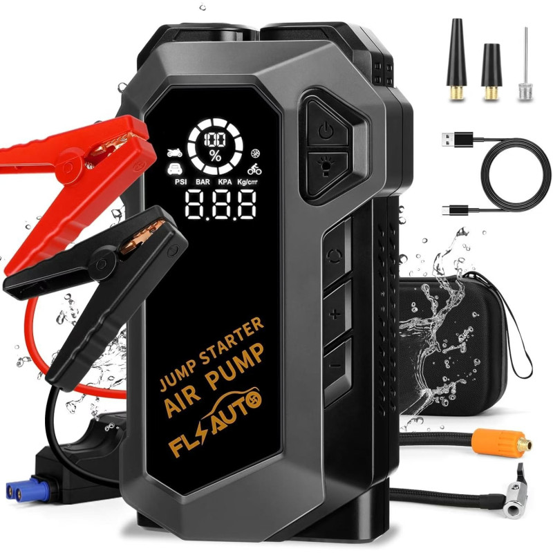 Пусковий пристрій JUMP STARTER з компресором, 68800 мА·год, цифровий дисплей- Замовити за ціною 2495 грн.