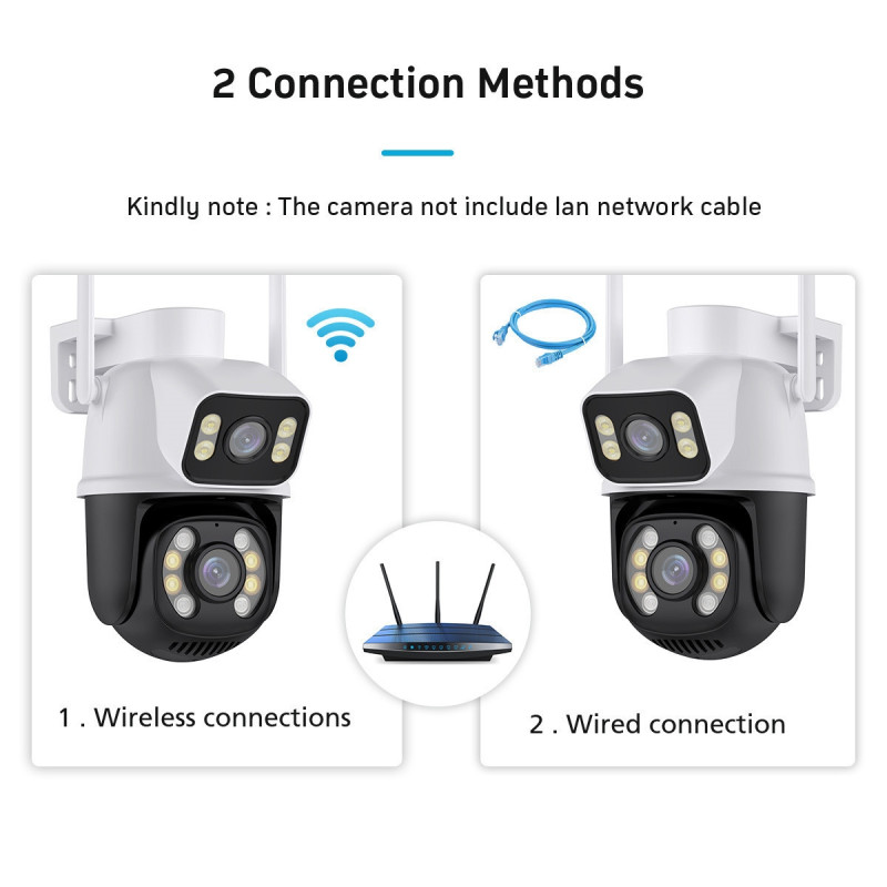 Камера відеоспостереження A28, Wi-Fi, 2 лінзи, 6 Мп