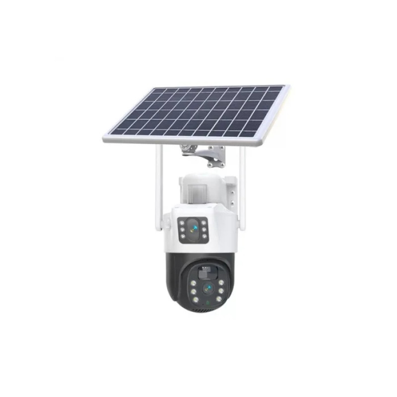 Уличная 4G камера V36-4G SOLAR с двумя линзами, солнечной панелью