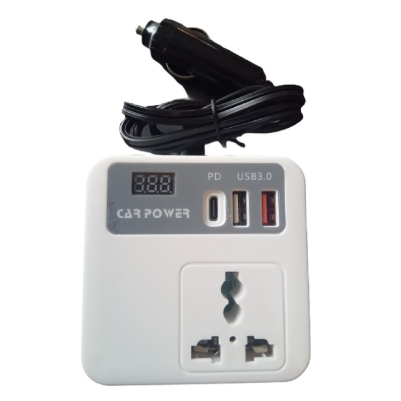 Автомобільний інвертор напруги Car Power, USB, USB Type-C