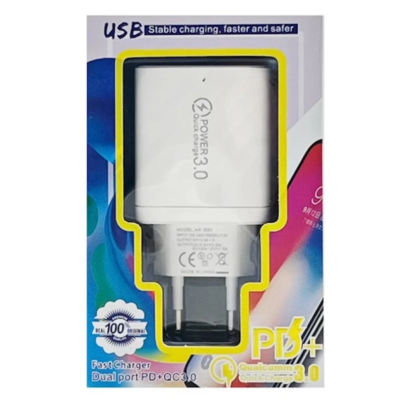 Мережевий адаптер MT-15, 20 Вт, USB-A, Type-C, QC, PD