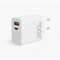 Сетевое зарядное устройство 200W, USB-A + USB-C